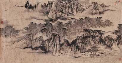 钱浚 山水 镜心